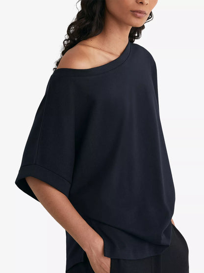 REISS Sia Off-Shoulder Cotton T-Shirt