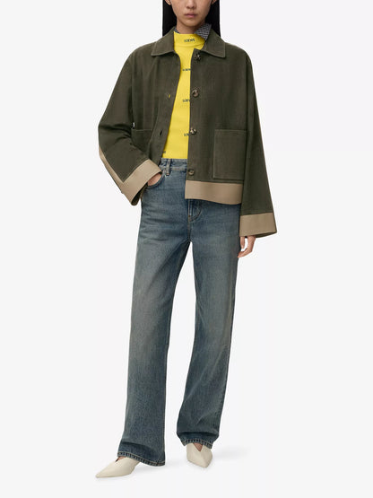 LOEWE Turn-Up Contrast Suede Jacket