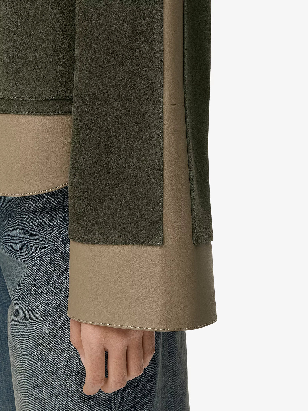 LOEWE Turn-Up Contrast Suede Jacket