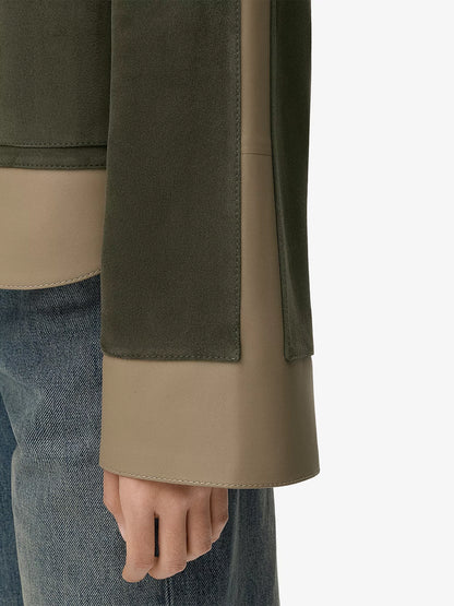 LOEWE Turn-Up Contrast Suede Jacket