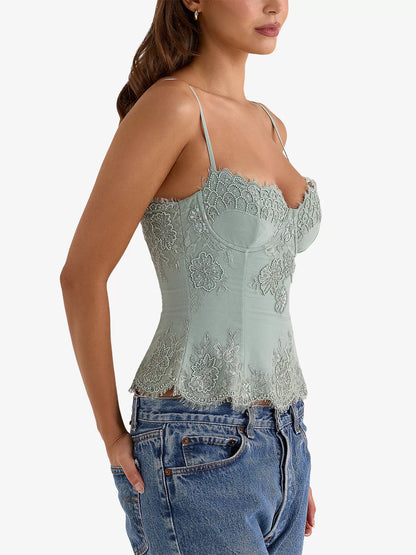 HOUSE OF CB Hand Beaded Woven Top