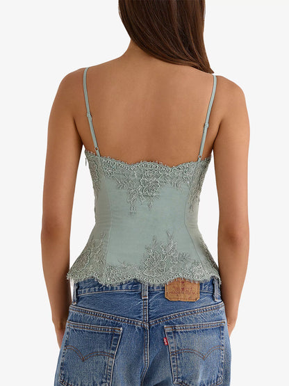 HOUSE OF CB Hand Beaded Woven Top