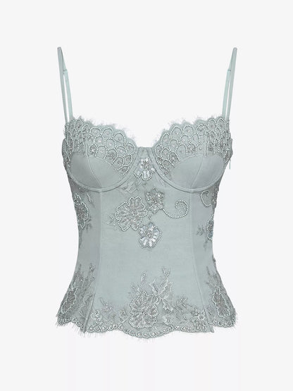 HOUSE OF CB Hand Beaded Woven Top