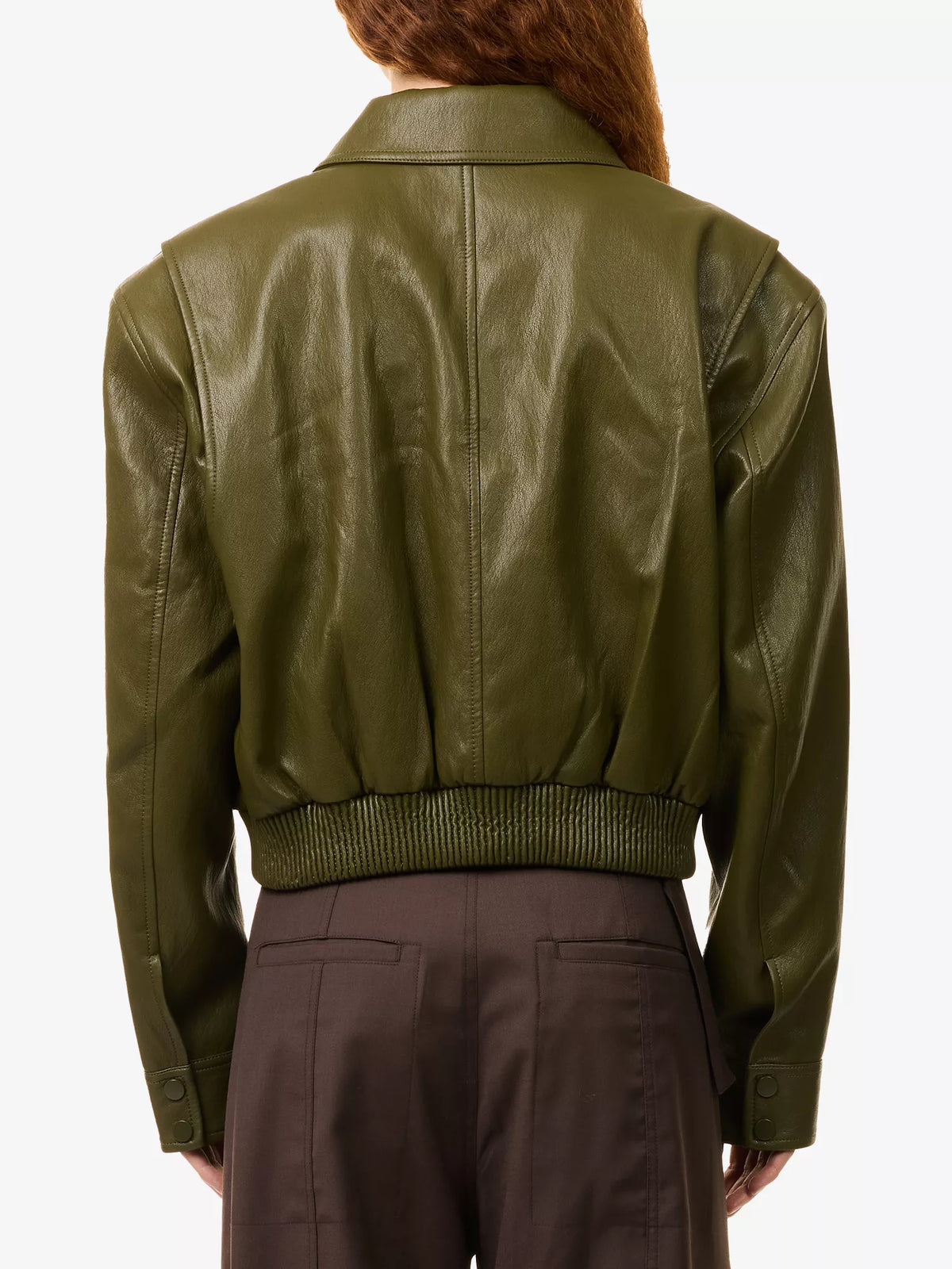 THE FRANKIE SHOP Val Elasticated-Hem Faux-Leather Jacket