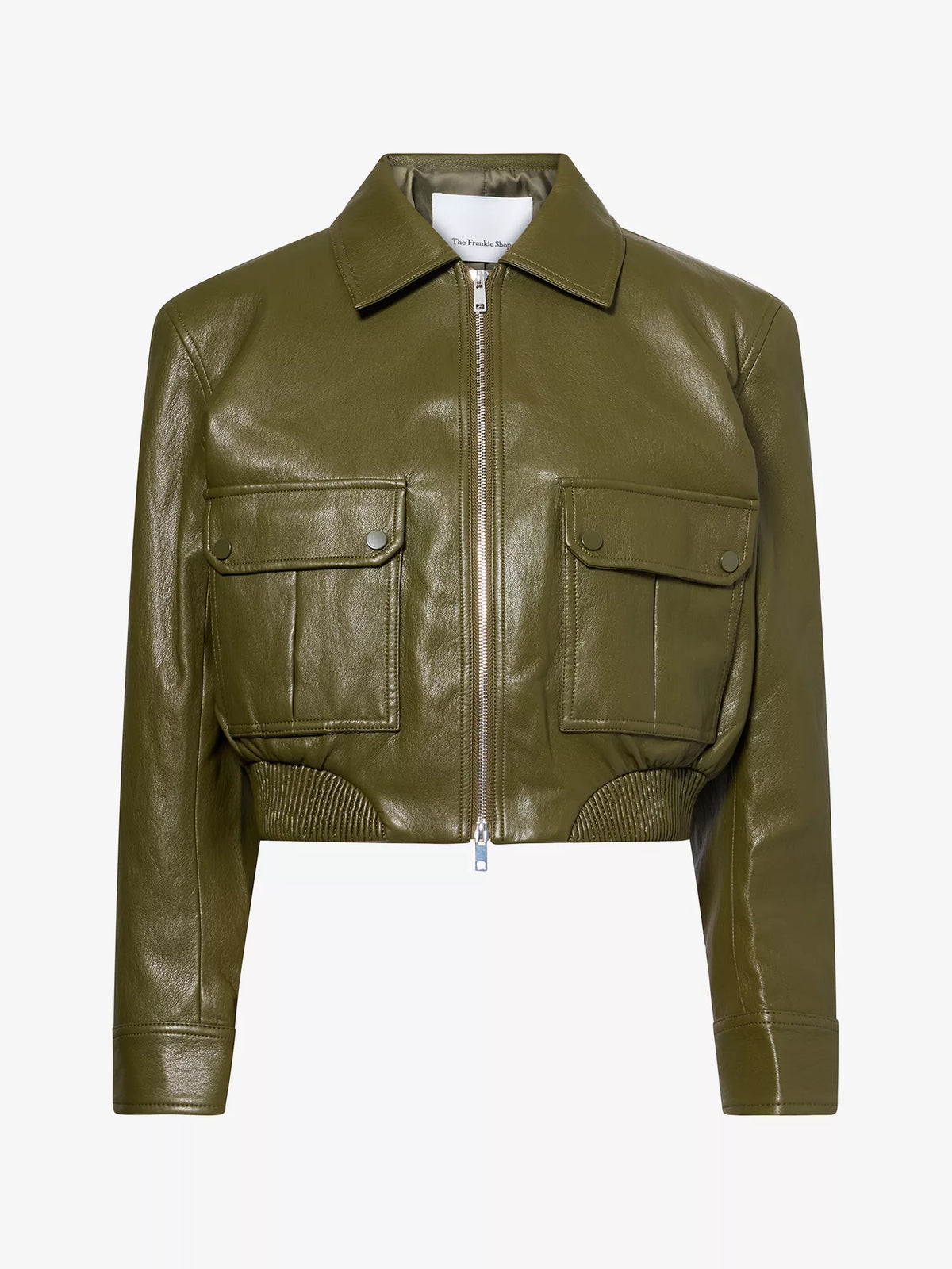 THE FRANKIE SHOP Val Elasticated-Hem Faux-Leather Jacket
