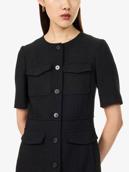 ME AND EM Button Front Tailored Woven Midi Dress