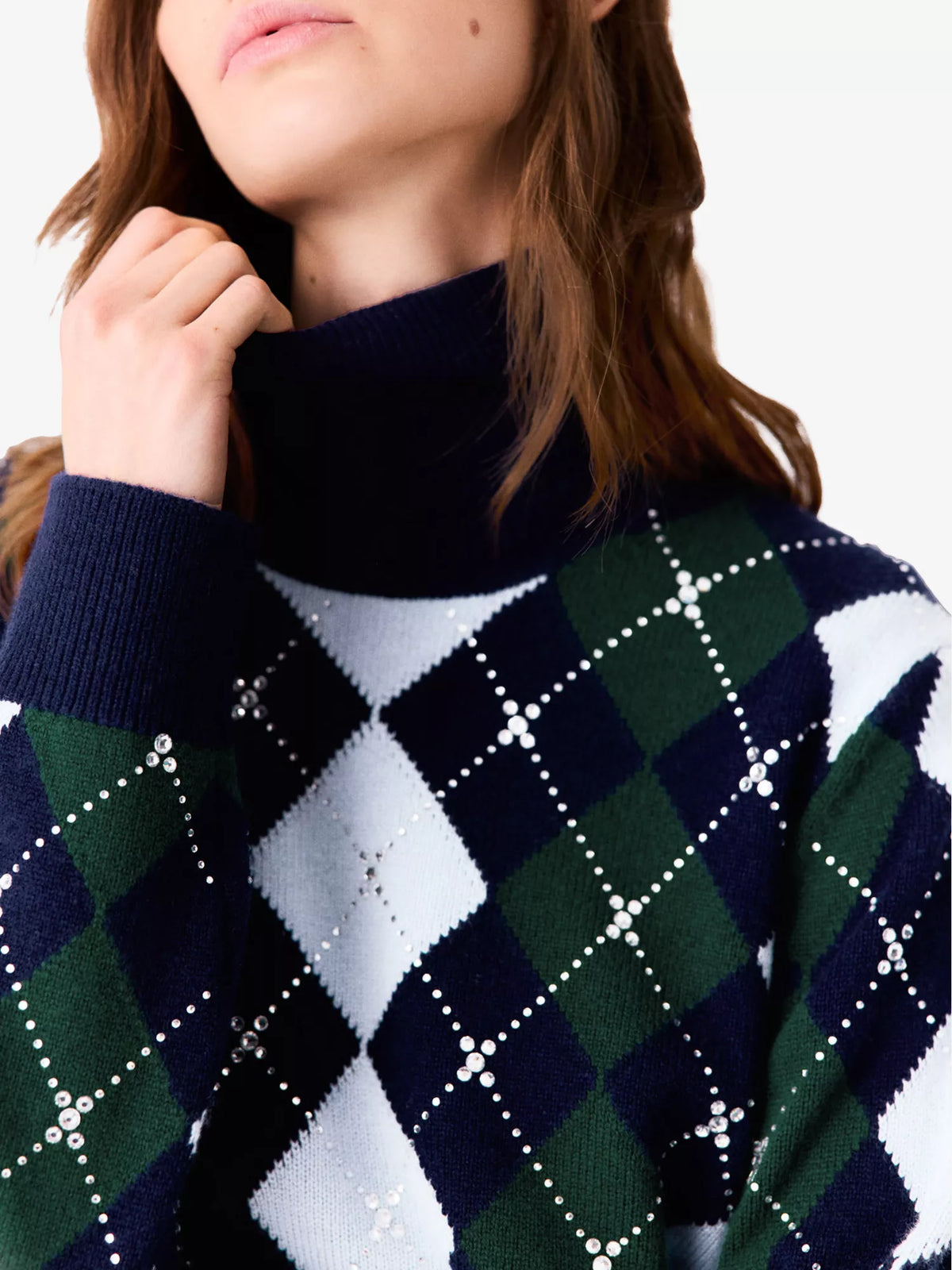 MAJE Argyle Wool Sweater