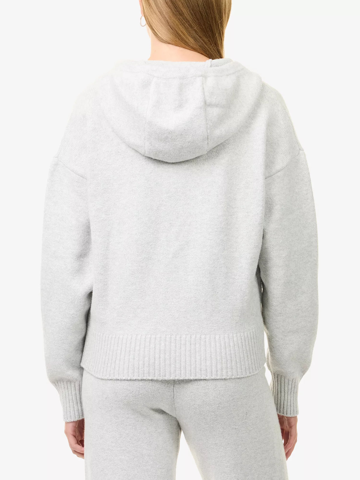 ADANOLA Logo Embroidered Cotton Knit Hoody