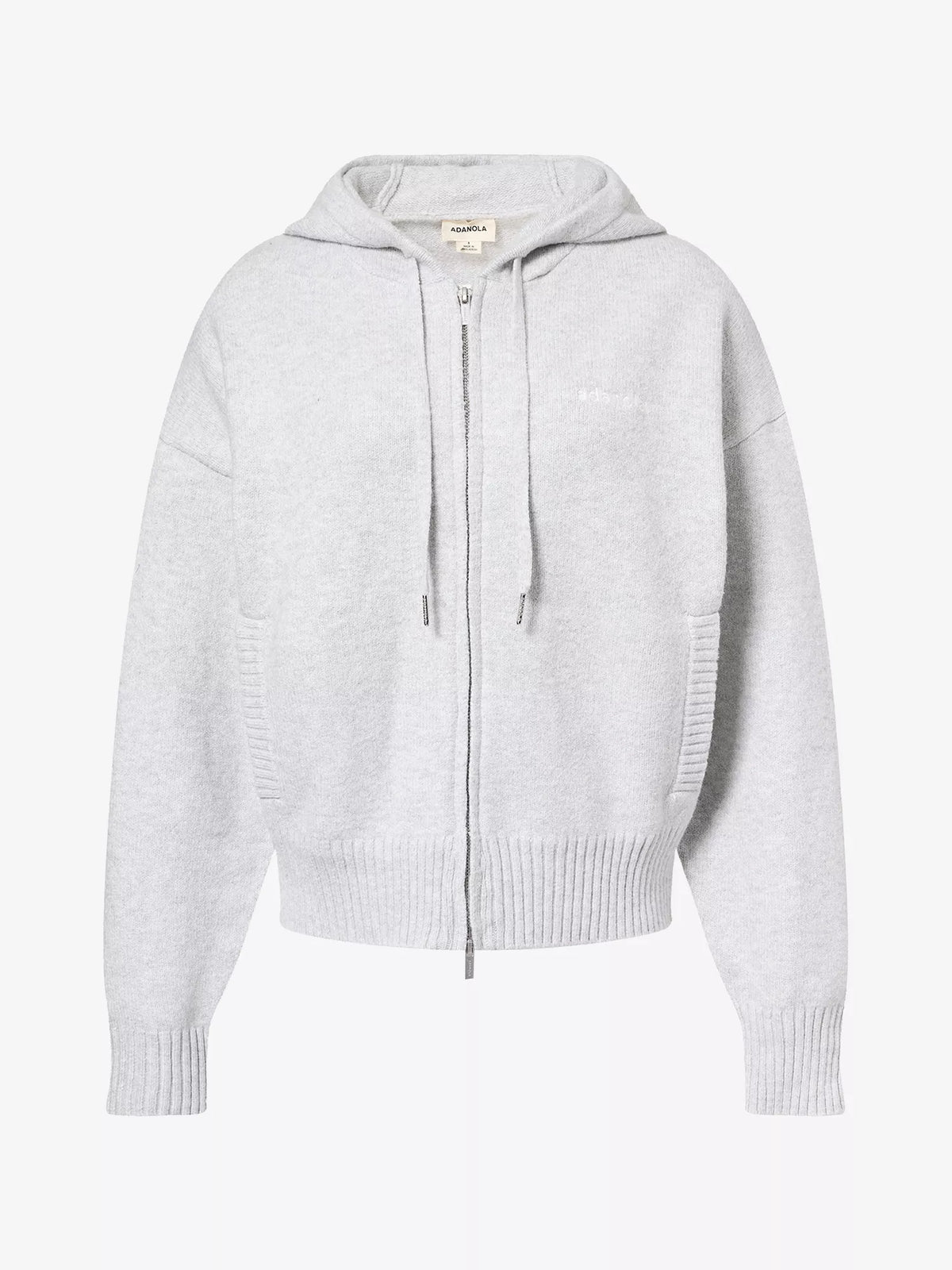 ADANOLA Logo Embroidered Cotton Knit Hoody