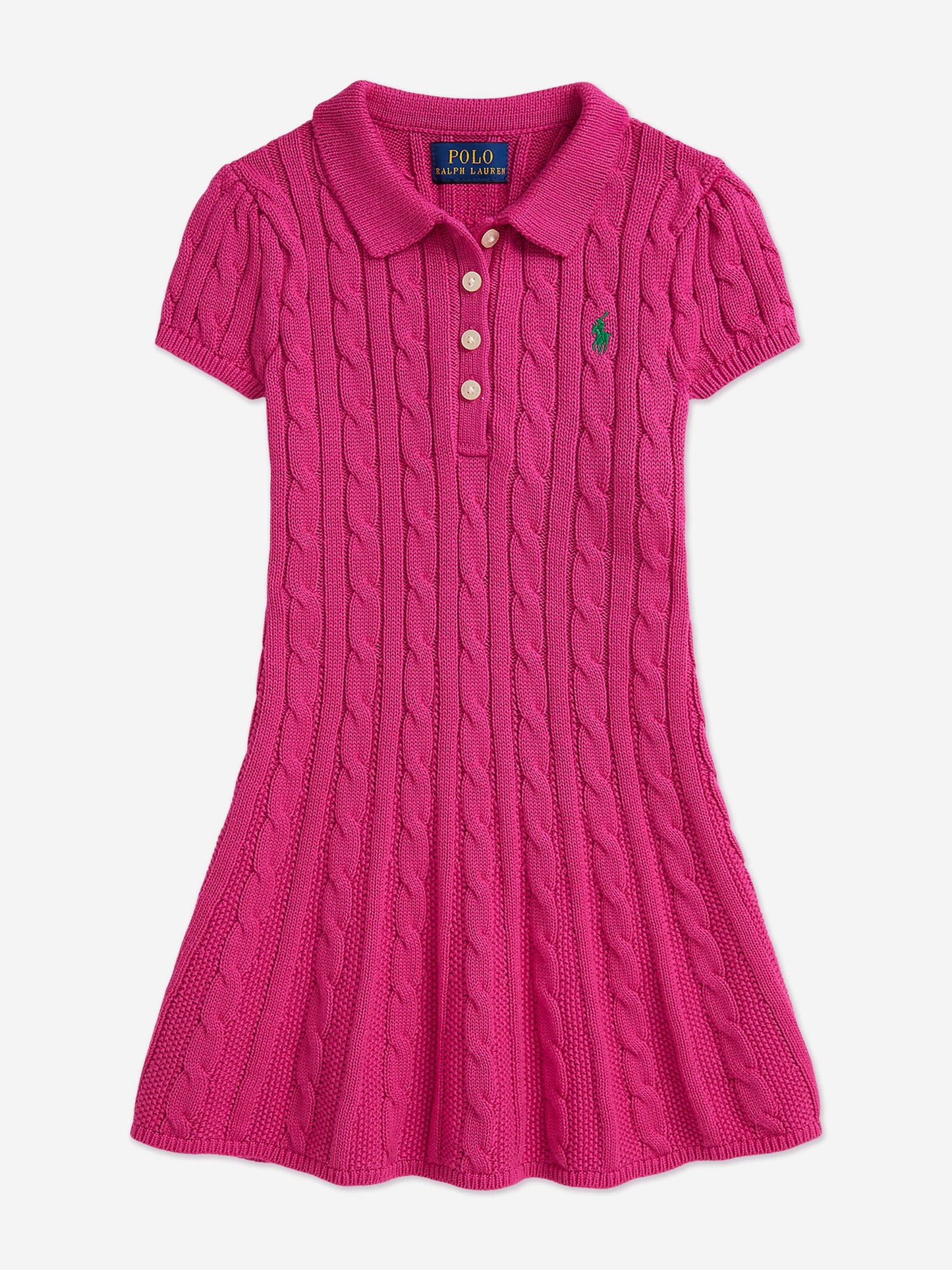 RALPH LAUREN KIDS Girls Classic Cable Knit Dress
