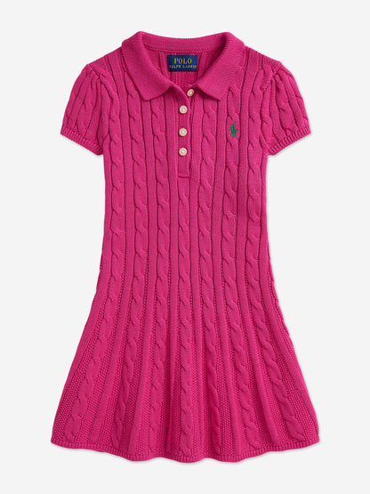 RALPH LAUREN KIDS Girls Classic Cable Knit Dress