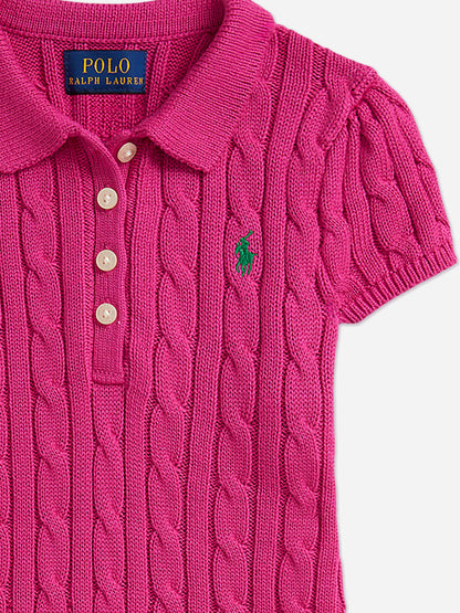 RALPH LAUREN KIDS Girls Classic Cable Knit Dress