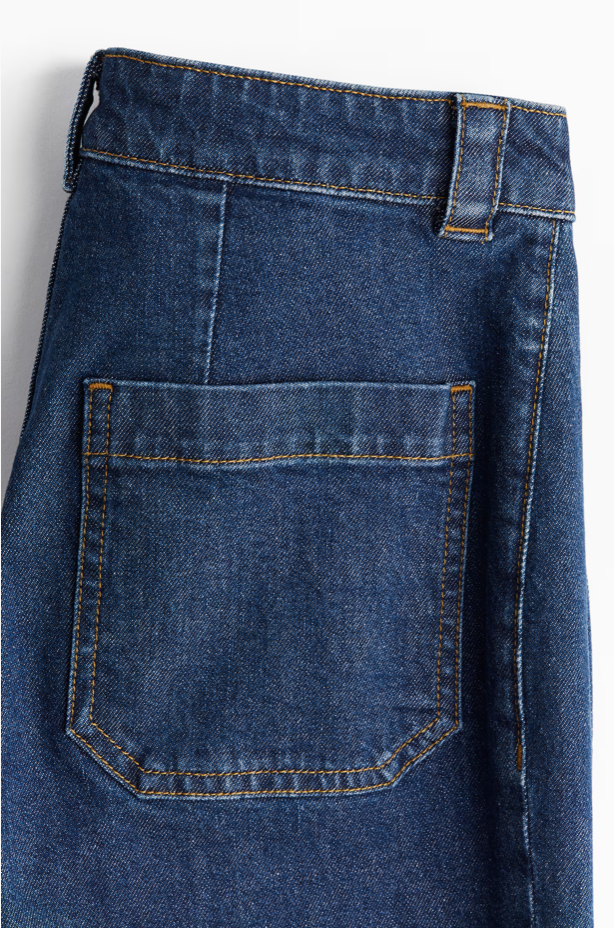 Crease Front Straight Denim