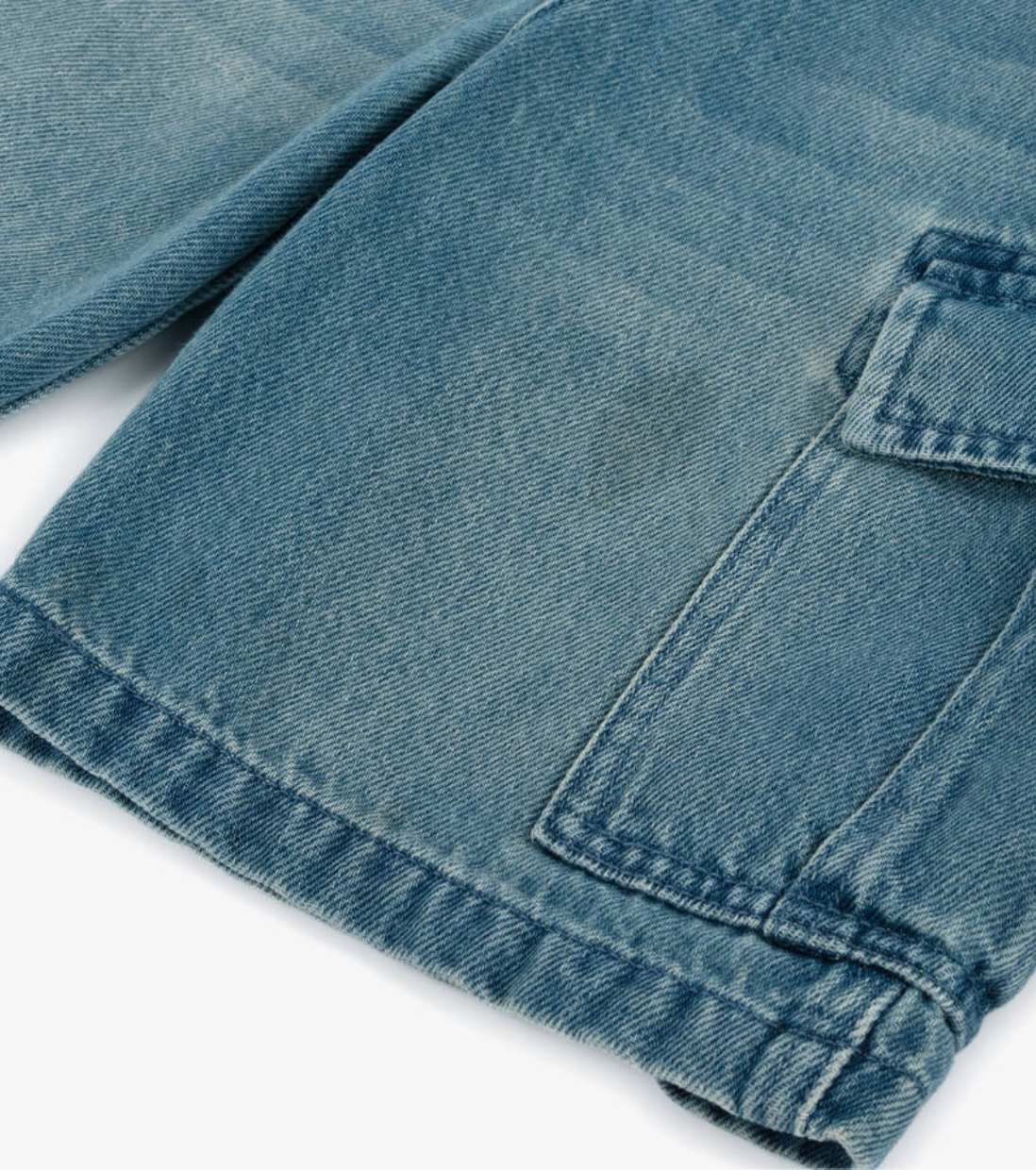 Stella McCartney Kids Boys Blue Denim Cargo Shorts