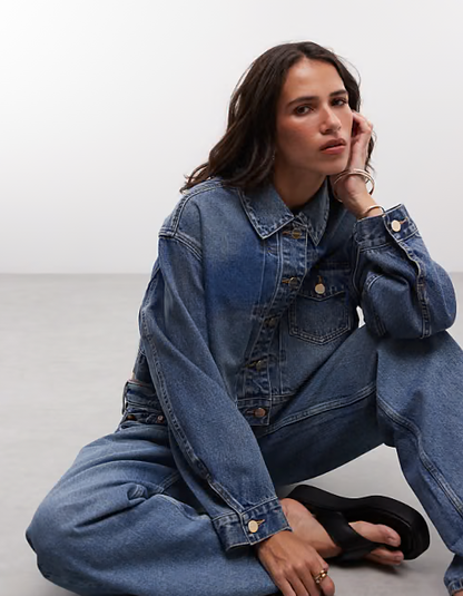 ALLSAINTS Cropped Length Denim Jacket