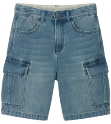 Stella McCartney Kids Boys Blue Denim Cargo Shorts