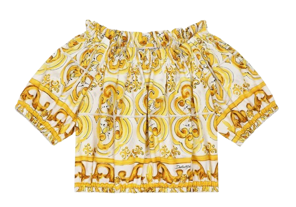 D&G KIDS Girls Maiolica Print Blouse