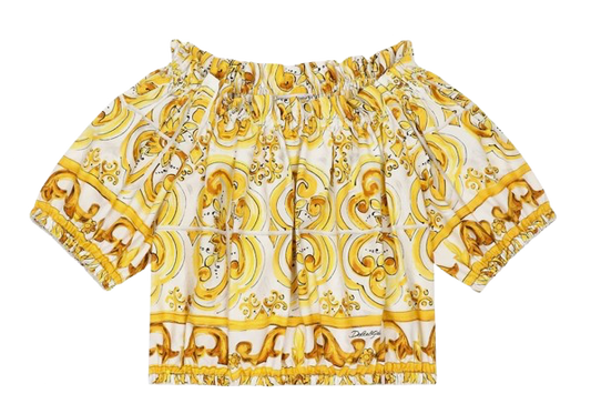 D&G KIDS Girls Maiolica Print Blouse