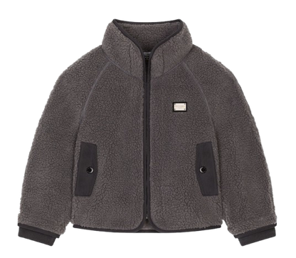 D&G KIDS Faux Shearling Jacket in Grey