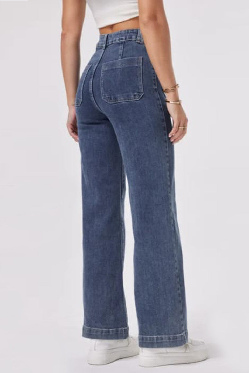 Crease Front Straight Denim