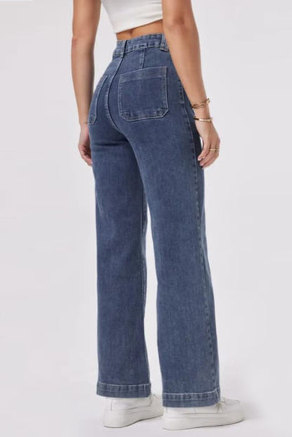 Crease Front Straight Denim