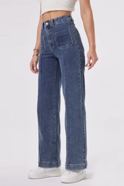 Crease Front Straight Denim