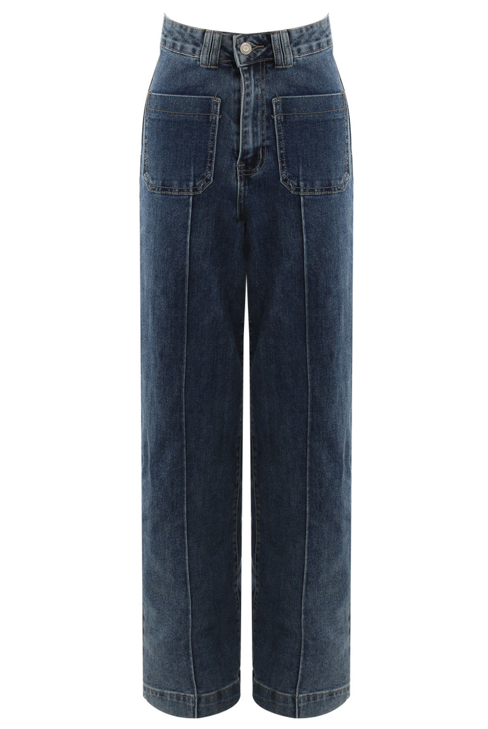Crease Front Straight Denim