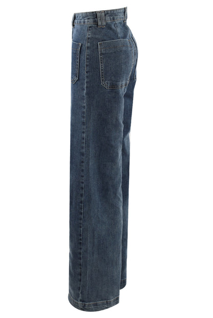 Crease Front Straight Denim