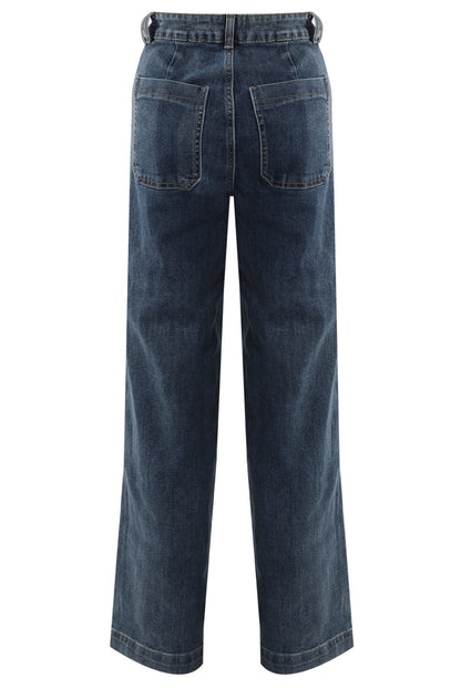Crease Front Straight Denim