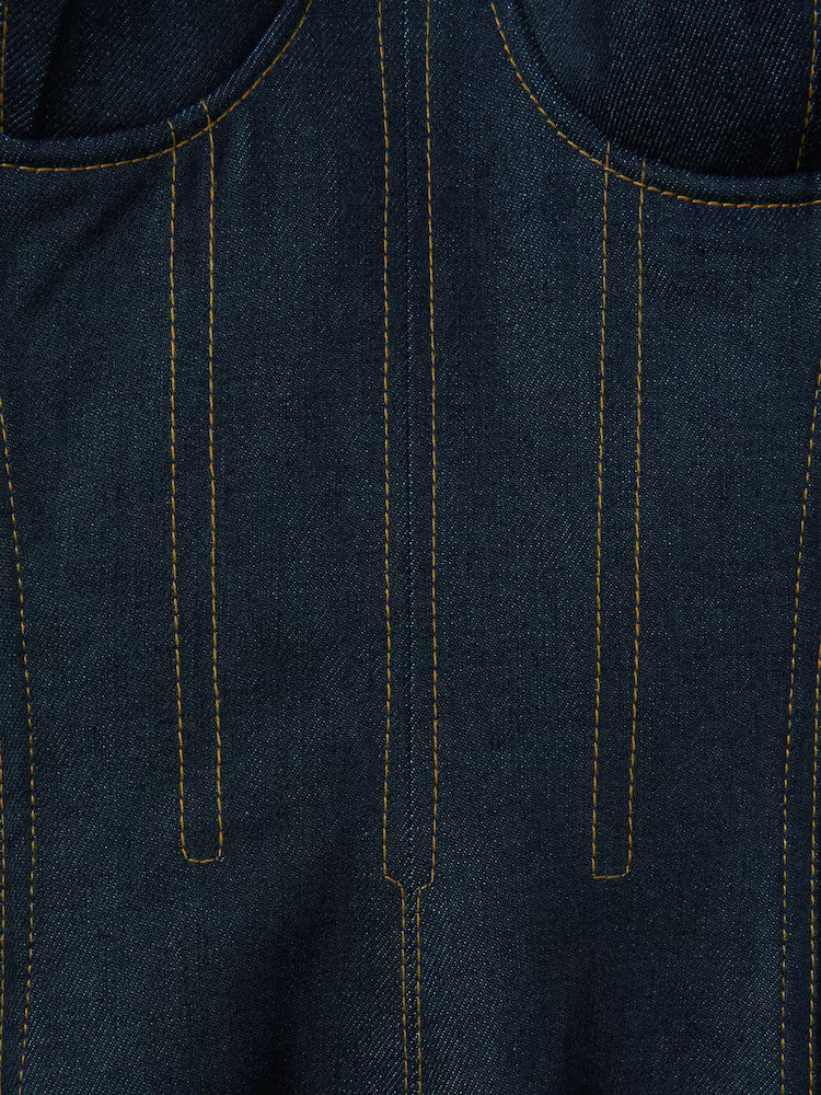 Reiss Rosa Bandeau Denim Dress