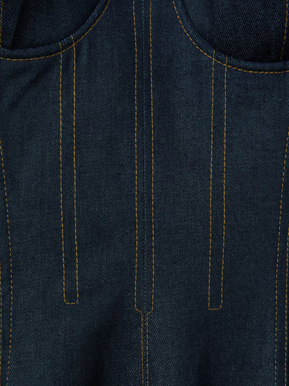 Reiss Rosa Bandeau Denim Dress