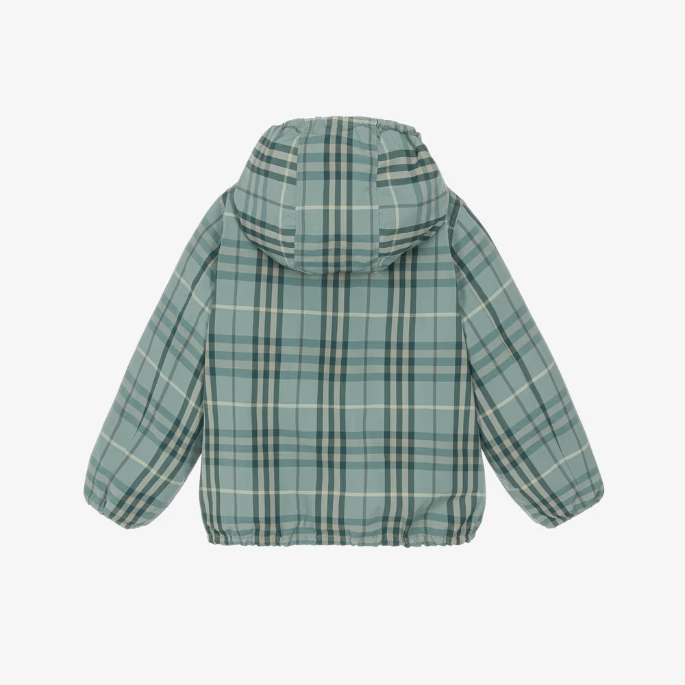 Burberry Reversible Green Check Hooded Jacket