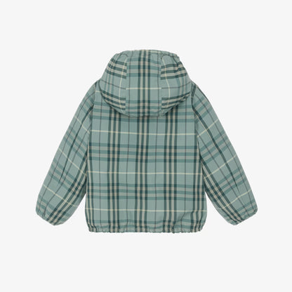 Burberry Reversible Green Check Hooded Jacket