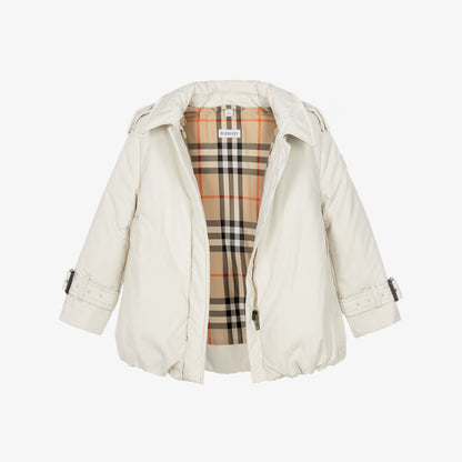 Burberry Girls Ivory Bubble Hem Padded Jacket