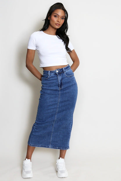 Denim Midi Skirt