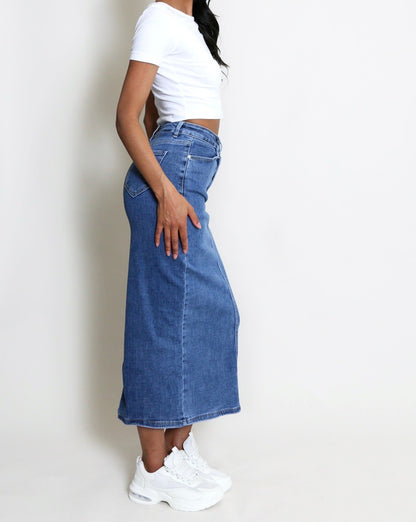 Denim Midi Skirt
