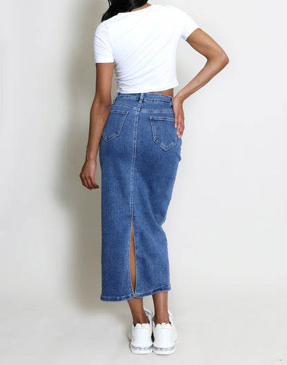 Denim Midi Skirt