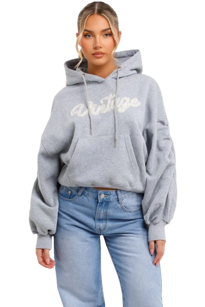 Ruched Sleeve Hoodie