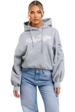 Load image into Gallery viewer, Ruched Sleeve Hoodie
