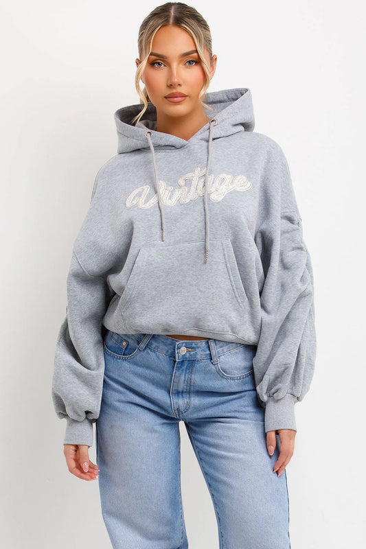 Ruched Sleeve Hoodie