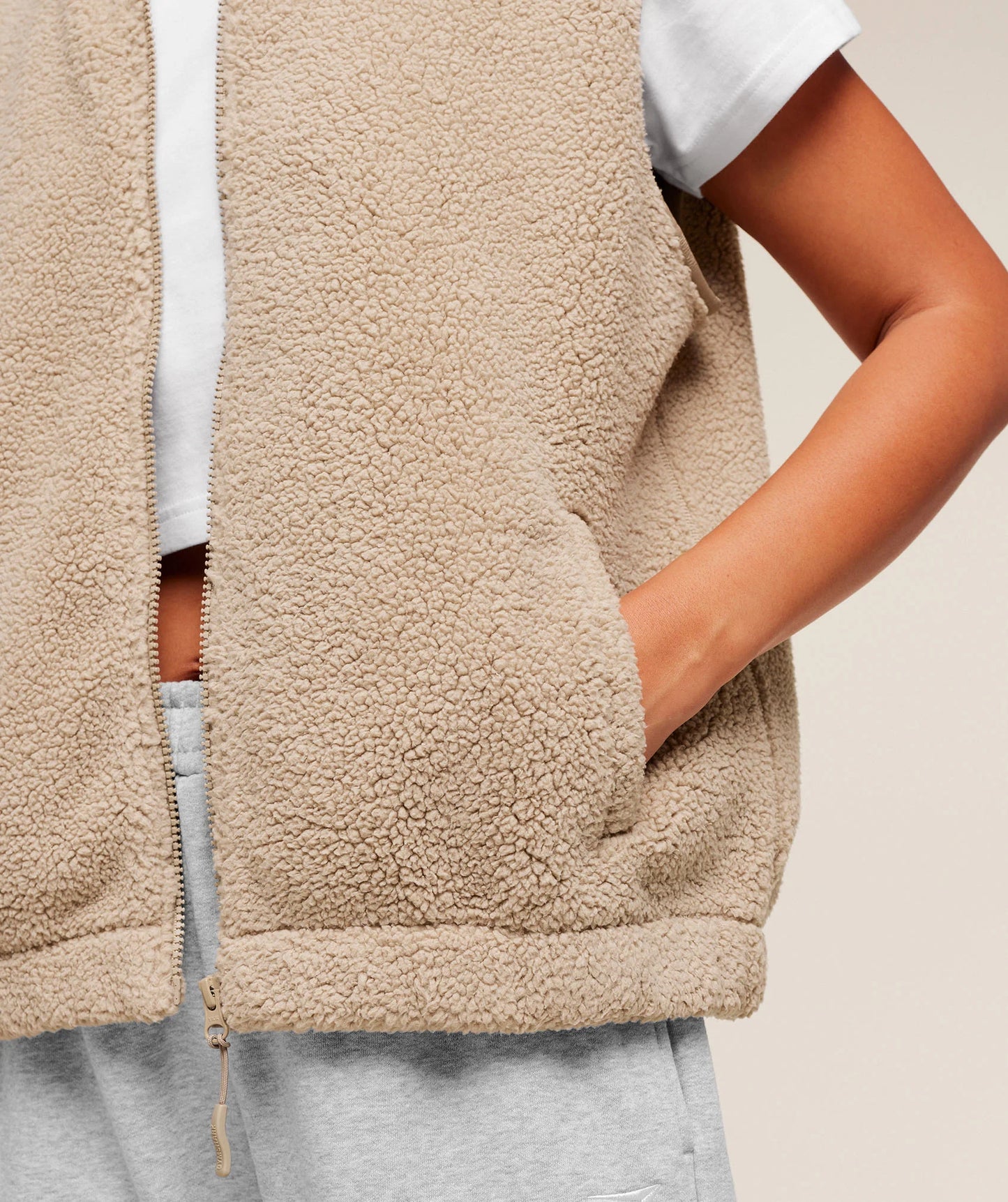 GymShark Sherpa Gilet (Brown)