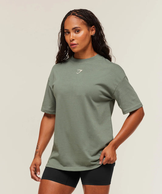 GymShark Power Oversized T-Shirt (Green)