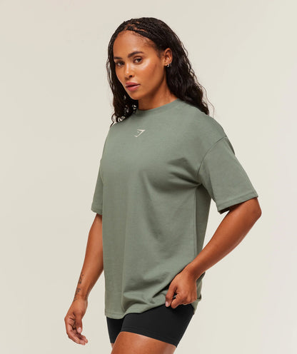 GymShark Power Oversized T-Shirt (Green)