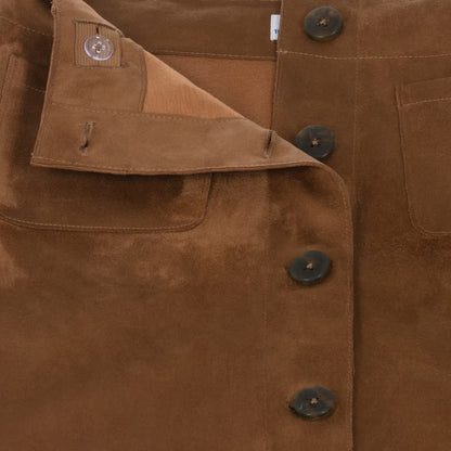 Mayoral Girls Brown Faux Suede Skirt