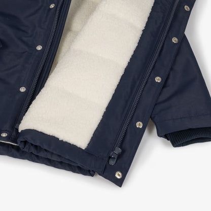Petit Bateau Hooded Parka Coat with Fleece Lining