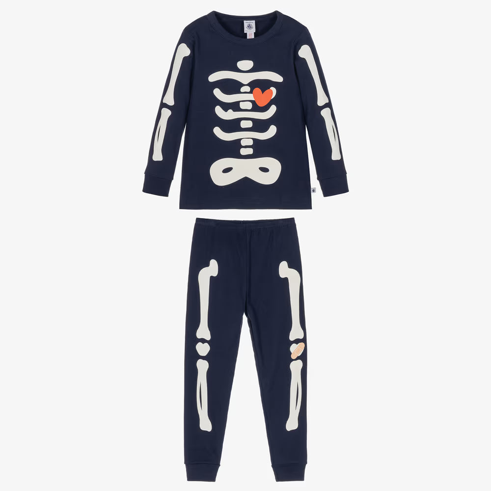 Petit Bateau Skeleton Print Pyjamas with Mask
