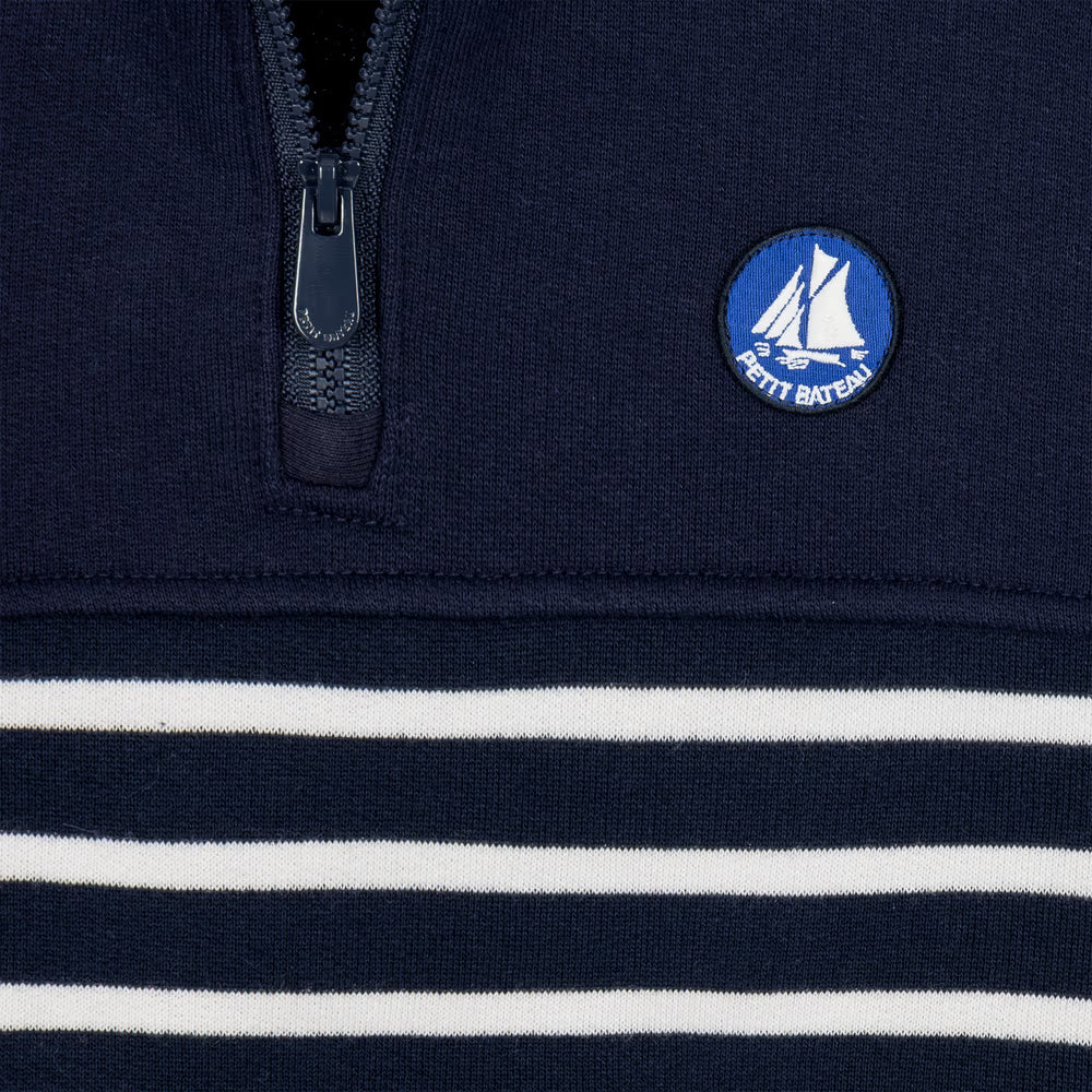 Petit Bateau Sweatshirt with Quarter Zip