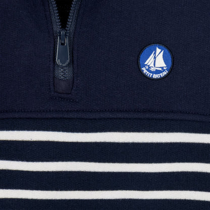 Petit Bateau Sweatshirt with Quarter Zip