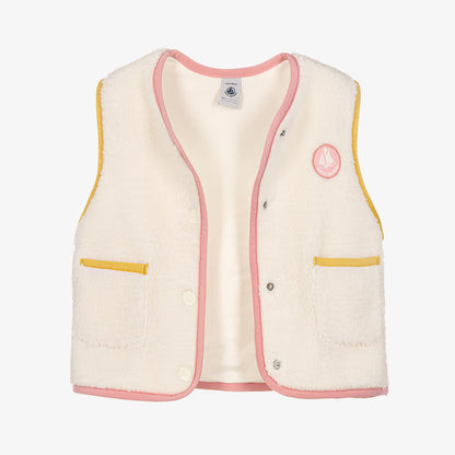 Petit Bateau Gilet with Pink & Yellow Trims