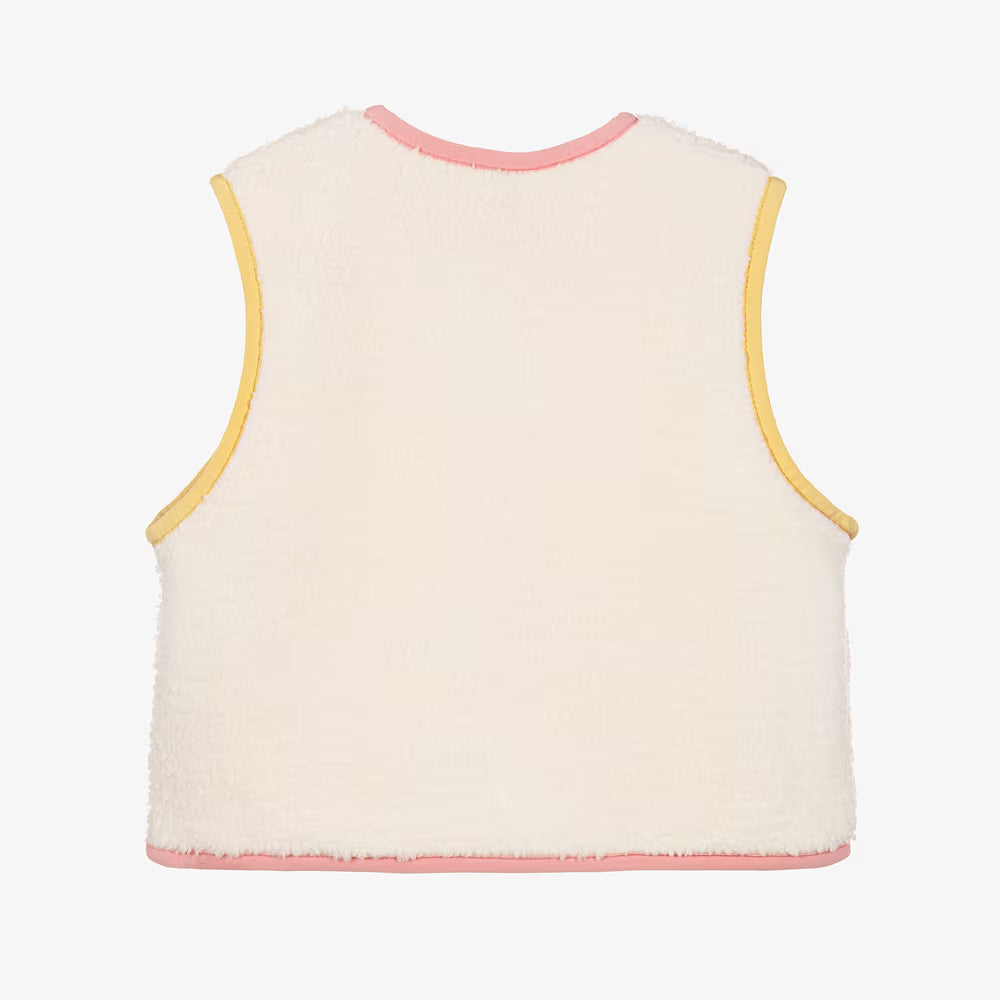 Petit Bateau Gilet with Pink & Yellow Trims